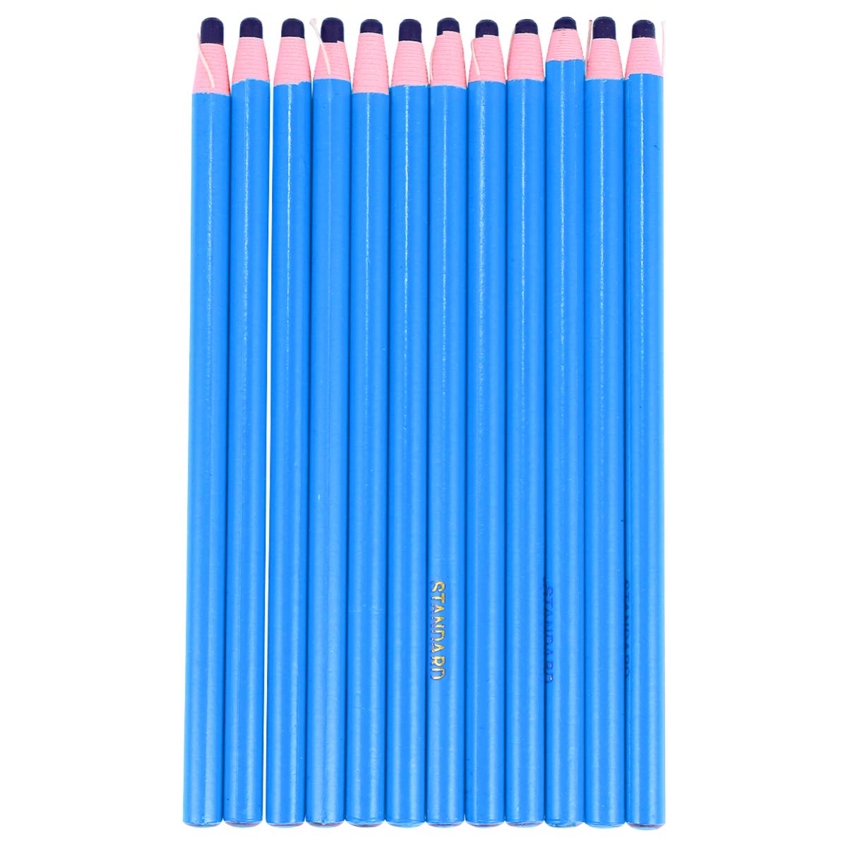 NUOBESTY Peel-Off China Markers Grease Wax Pencil Drawing Marking Crayon Trimming Thread Machine Point Pencil for Metal Glass Fabric (Blue)