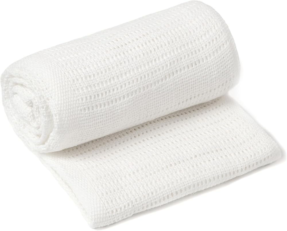 Clair de Lune Soft Cotton Cellular Shawl Baby Blanket 70x90cm White