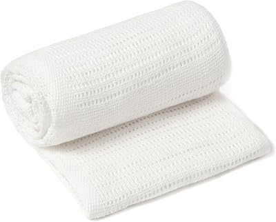 Clair de Lune Soft Cotton Cellular Shawl Baby Blanket 70x90cm White