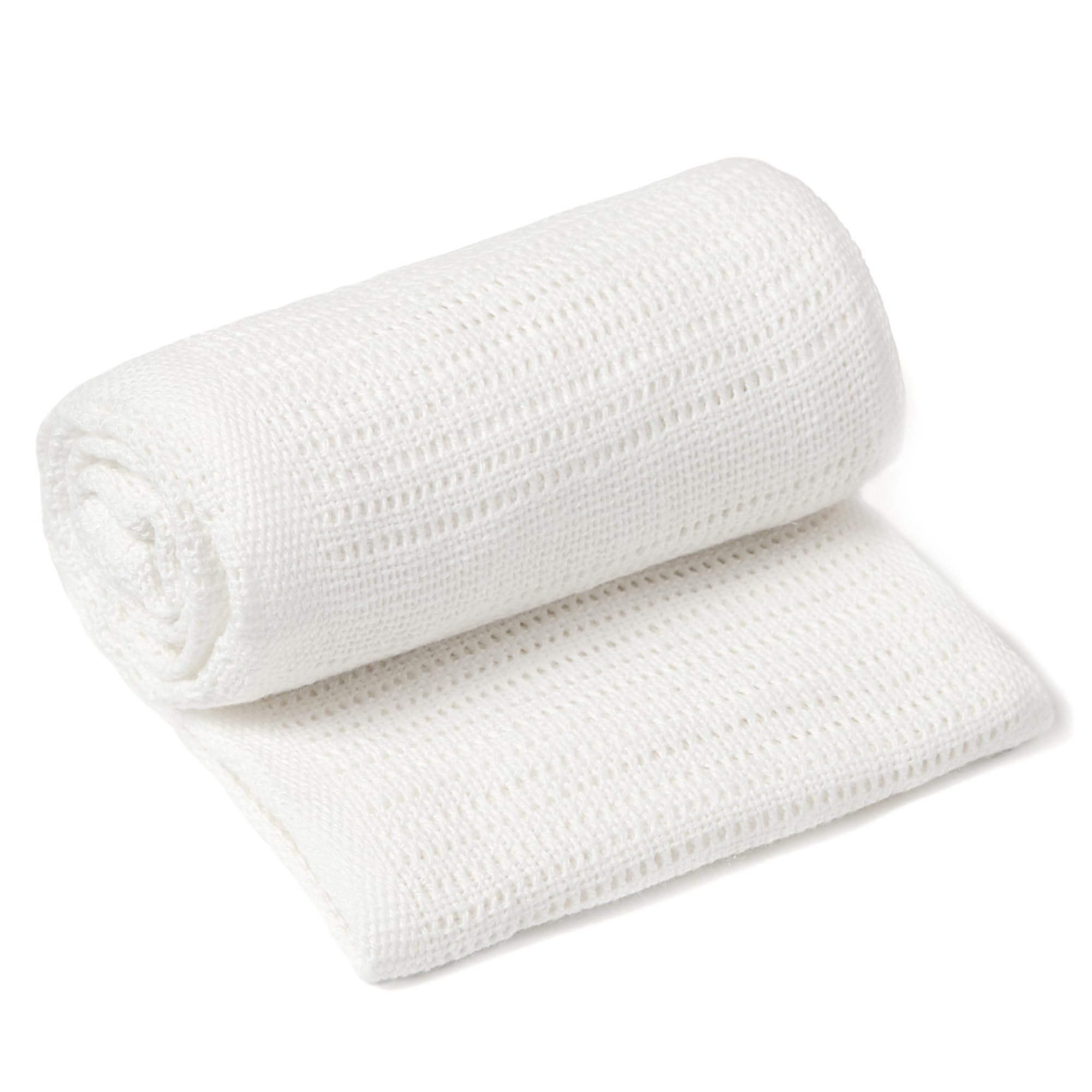 Clair de Lune Soft Cotton Cellular Shawl Baby Pram Blanket White 70 x 90 cm