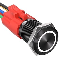 APIELE 16mm Latching Push Button Switch 12V DC On