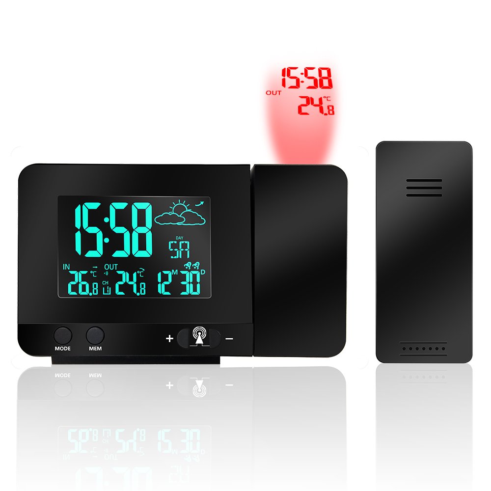 Protmex Projection Alarm Clock, PT3531B WWVB Digital Radio Controlled