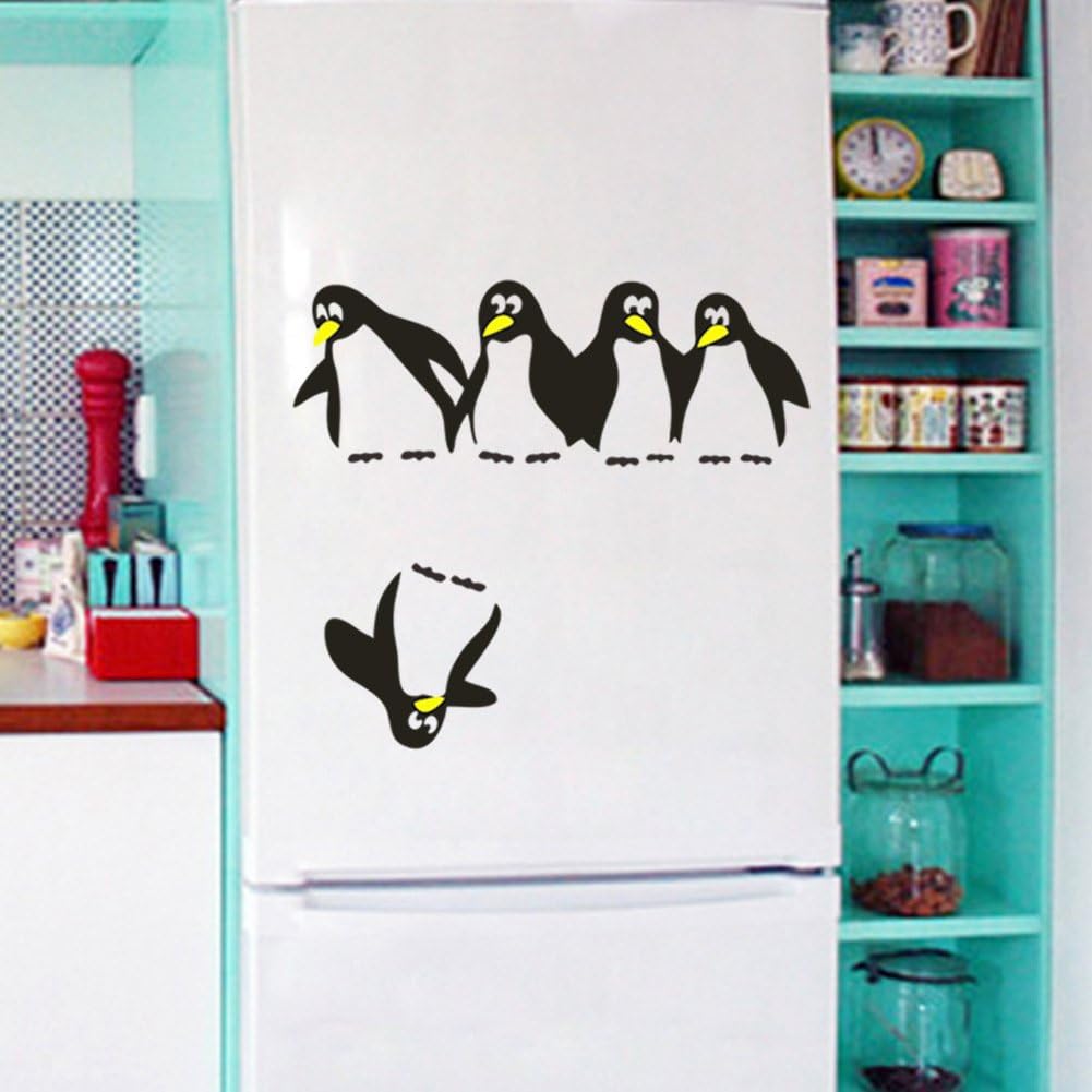 Funny Fridge Sticker, Cute Diving Pengiuns Wall Sticker Decal Transfers for Closet Fridge Wall Decoration - Image 4