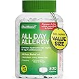 ValuMeds 24-Hour Allergy Medicine (500-Count) Antihistamine for Pollen, Hay Fever, Dry, Itchy Eyes, Allergies | Cetirizine HCl 10mg Caplets, Compare to Zyrtec