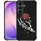 CARLOCA Compatible with Samsung Galaxy S26 Plus Case,for Girl Fashion Graphic Design Shockproof Anti-Scratch Drop Protection Case for Samsung Galaxy S26 Plus Skeleton Finger Rose Cases