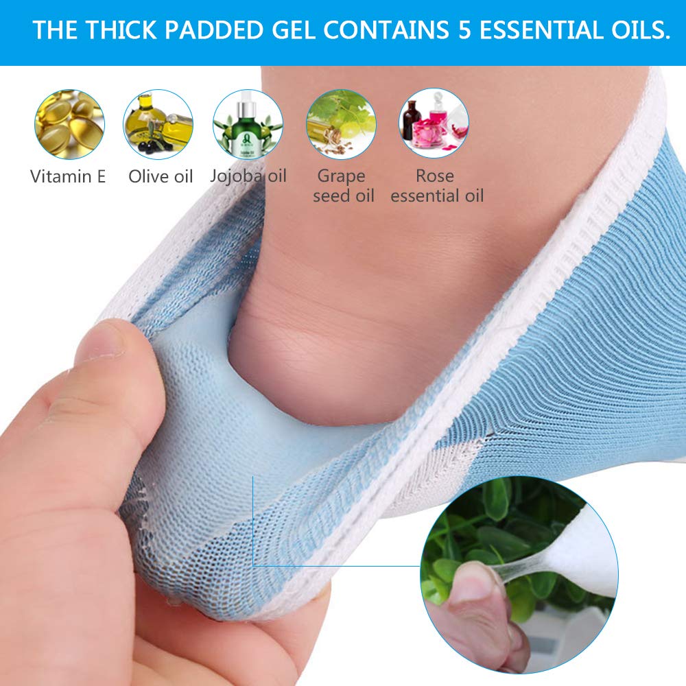 Heel Moisturizing Socks - Codreamauto Moisturizing Gel Heel Sleeves Toeless Spa Gel Socks, Humectant Moisturizer Heel Balm Foot Treatment Care Heel Softener : Beauty