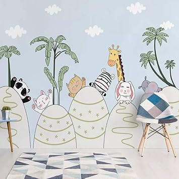 YiShuQiang Wallpaper Fototapeten Tropische Zoo-Landschaftswand Wandbilder Wohnzimmer Schlafzimmer Büro Flur Dekoration Fotota