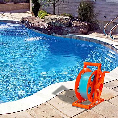 MWShop Pool Drain Hose Reel Swimming Pool Backwash Discharge Hose Reel Eliminates The Tedious Job Of Coiling Up Your Hose Reels and Unreels To Full Length In Seconds Fits 100' x 1-1/2"Hose