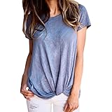 MERICAL Clothing T Shirts for Women,Casual Knot Short Sleeve Round Neck Tunic T Shirt Tops Blouse