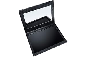 Allwon Magnetic Palette Empty Makeup Palette with Mirror for Eyeshadow Lipstick Blush Powder (Black)