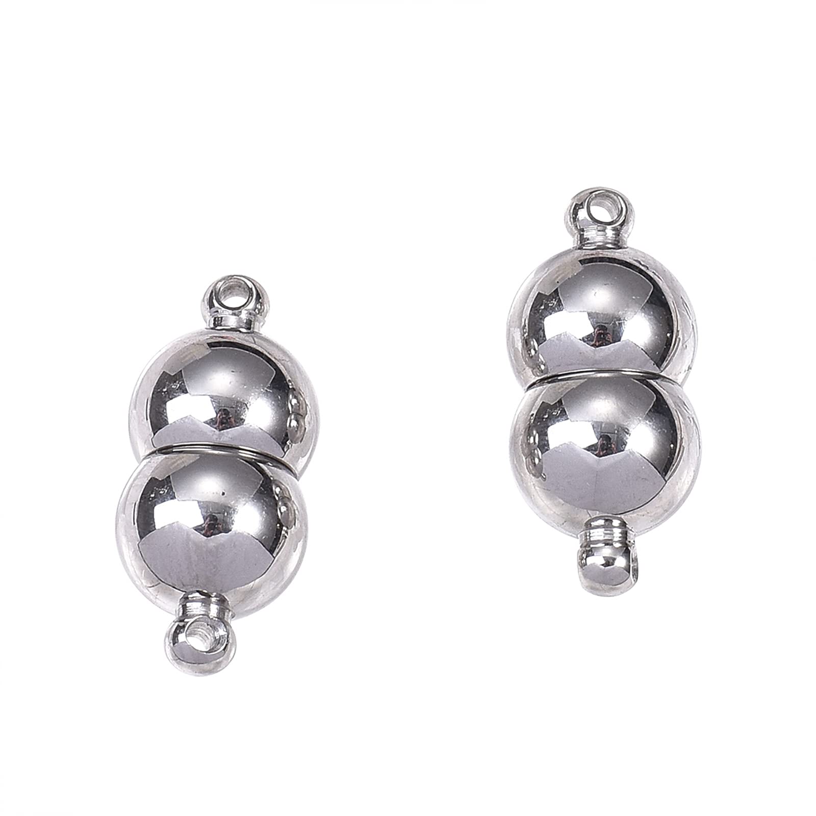 Airssory 10 Pcs 304 Stainless Steel Magnetic Clasps Strong Magnetic Clasps Connectors for Necklace Bracelet Jewelry Making - 18x8mm