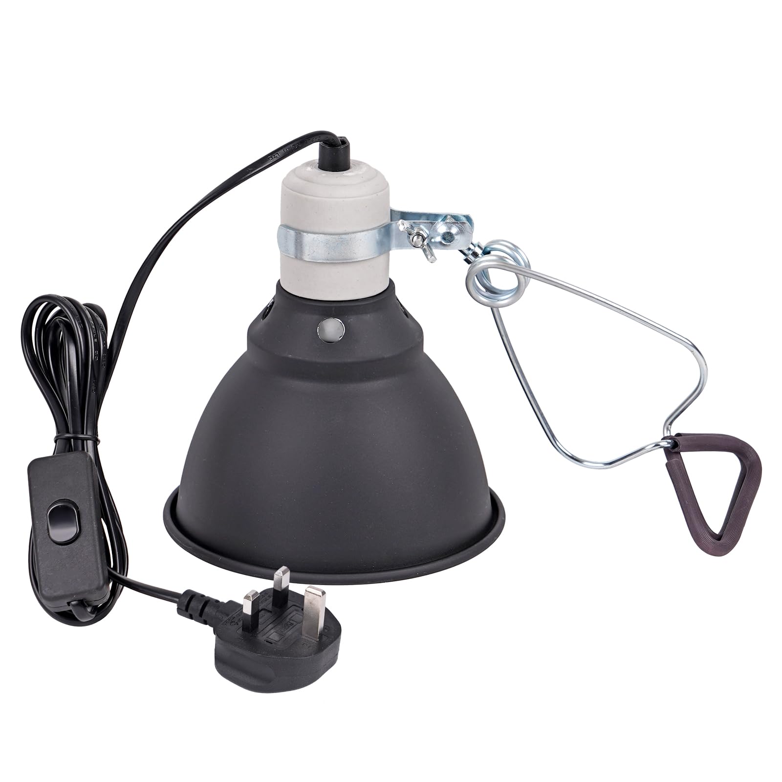 MOGOULUA Reptile Heat Lamp Holder with Adjustable Clip 5.5 Inch Lampshade E27 Lamp Holder Terrariums Heat Lamp Adapter Reptile Tank Deep Dome Heat Lamps Guard for Bearded Dragon Tortoise Lizard
