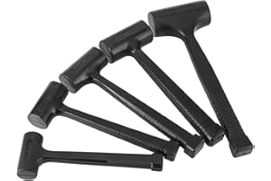 HEIHAK 5 Pieces Dead Blow Hammer Set, 0.5/1/1.5/2/3LB, Rebound-Resistant Rubber Mallet with Non-Slip Grip, Non-Sparking Desig