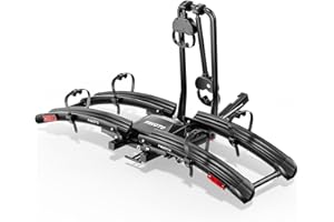 Favoto Bike Rack for Car, 2-Bike Hitch Mount for E-Bikes, Foldable & Tilt-Back Design, 200 lbs Capacity, Fits 2" Receiver SUV/Truck