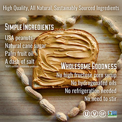 HomePlate Peanut Butter, Creamy, All Natural, No Stir, Non-GMO, 16 oz. Jar