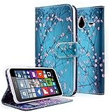 Lumia 640 XL Case, NageBee - Microsoft Lumia 640 XL Design Dual-Use Flip PU Leather Fold Wallet Pouch Case for Lumia 640 XL (Wallet Plum blossom)