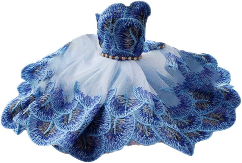 Wedding Gown Dresses Princess Clothes Party Outfit For Barbie Doll (Blue Peacock)