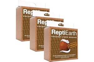 REPTICHIP PREMIUM COCONUT SUBSTRATE ReptiEarth Fine Coconut Fiber Substrate, Fluffy Small-Strand Reptile Substrate and Snake Bedding for Bioactive Terrarium Tanks, Organic Coco for Lizards, Frogs, Tarantulas (3 Pack Breeder Bundle)