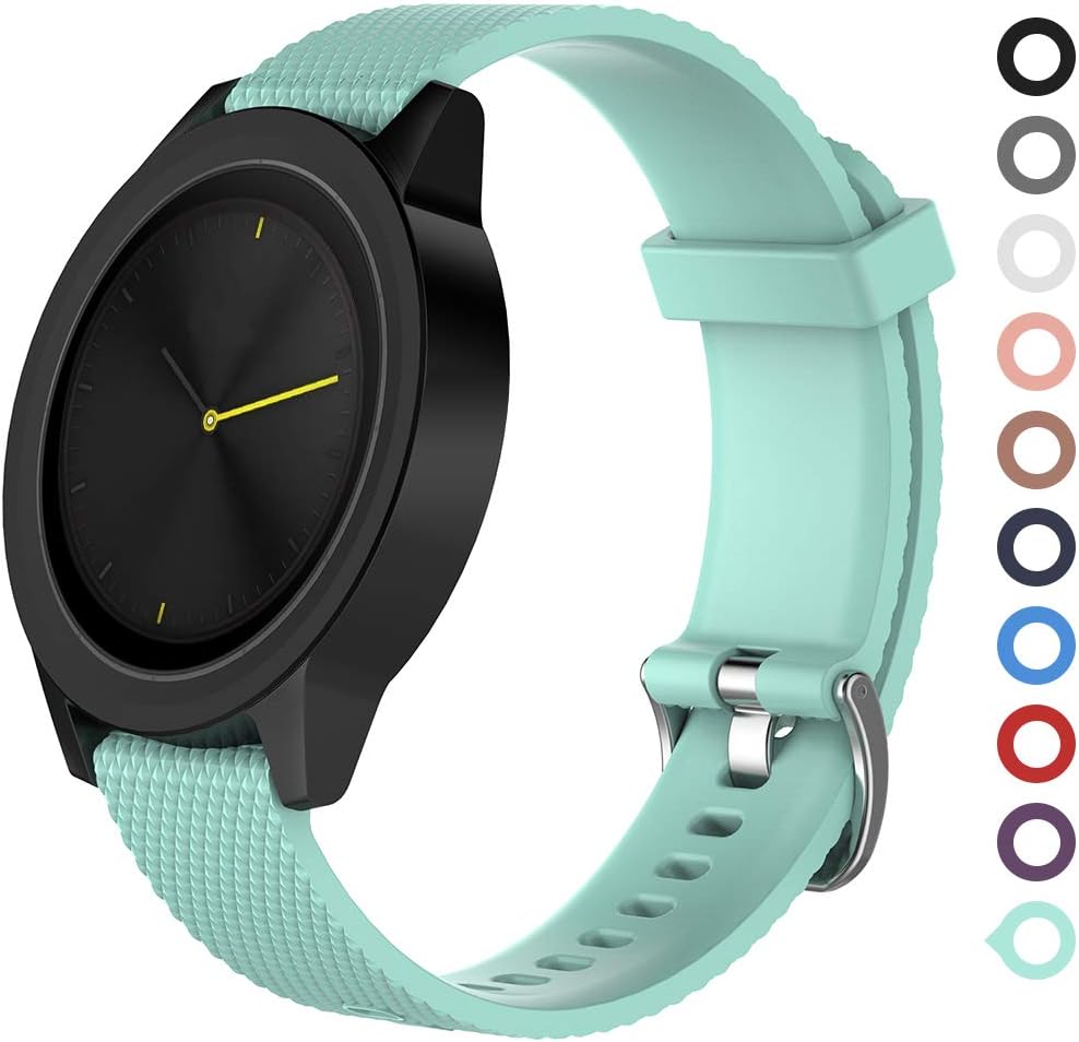Meifox Compatible with Garmin Vivomove HR Bands,Solf Silicone Replacement Band for Garmin Vivomove HR Premium Sport Watch (Teal, Sport Small)