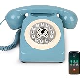 Sangyn Bluetooth Landline Phone with Handset and Speakerphone, Retro Bluetooth Home Phone, Classic Bluetooth Desk Phone, Cordless Bluetooth Telephone with USB Rechargeable