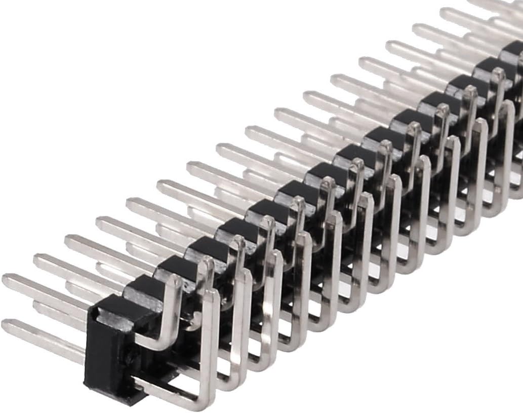 Sourcingmap 5Pcs 2.54mm Pitch 2x40-Pins Double Row Right Angle Connector Pin Header Strip for Prototype Shield - Image 4