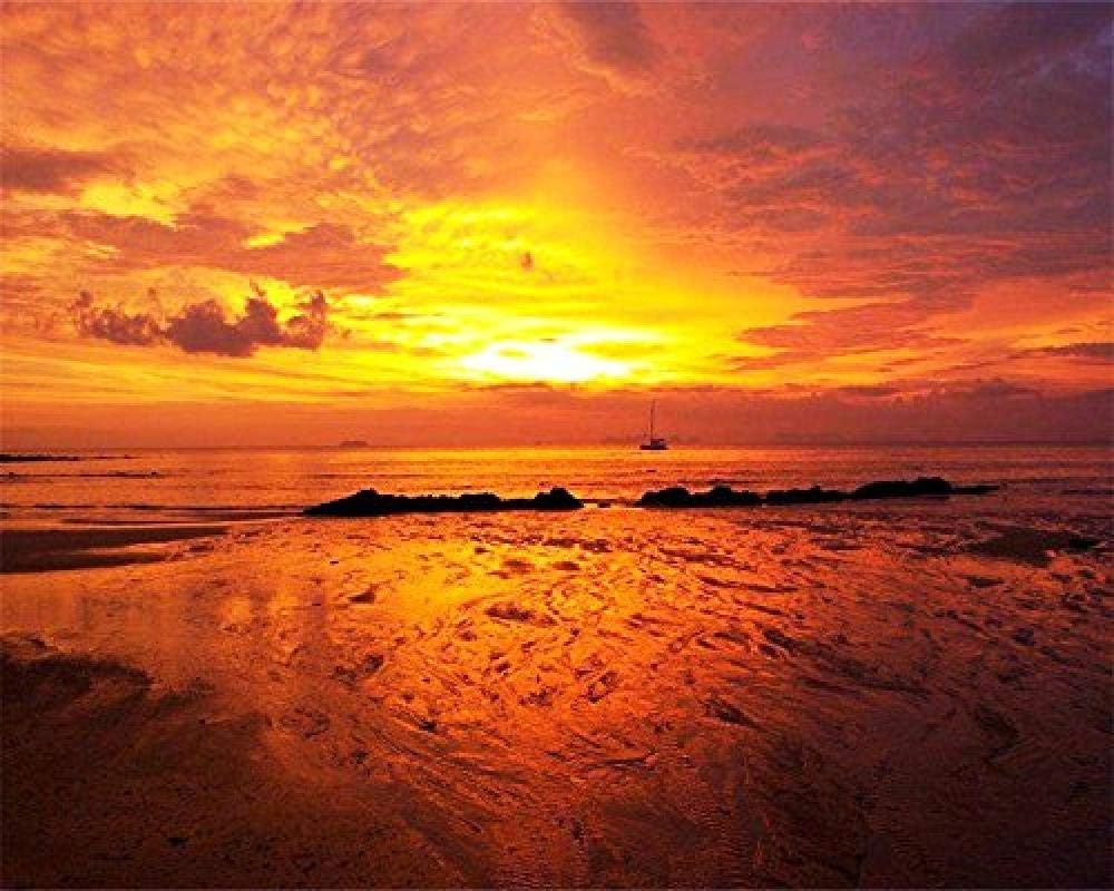 NOBRAND Diy 5D Diamond Painting Kit, Orange Sunset Diamond Art Full