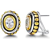 UNY Jewel Make a Statement Two Tone Gold Dots Caviar Designer Inspired Women Unique French Clips Earring Christmas Gifts