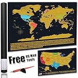 europe america map scratch off gold map scrape-off earth wall poster journal log stylish memory keeper for traveller