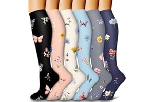 BLUEMAPLE 6 Pack Copper Compression Socks for Women and Men Circulation-Best Support for Medical, Running,Nursing,Athletic