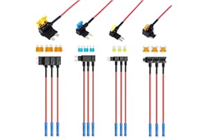 TOOYIMR 12 Pack 4 Types Fuse Tap Automotive 12V，Car Add-a-Circuit Fuse taps，Standard Mini Micro2 and Low Profile Mini Fuse Holder，ATO ATC ATM APM Fuse Tap Kit for Cars Trucks Boats