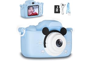 Kids Camera, Gavonde 1080P 4X Digital Zoom Camera for Kids Age 3 4 5 6 7 8 9 Boys and Girls, 20MP HD Children Toddler Camera Birthday Gift with 32GB SD Card (Blue)