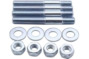 TAKPART 5/16" x 2 1/2" Carburetor Carb Studs Kit Set of 4 with Washers and Hex Nuts Compaatible for Holley Edelbrock Carter Rochester