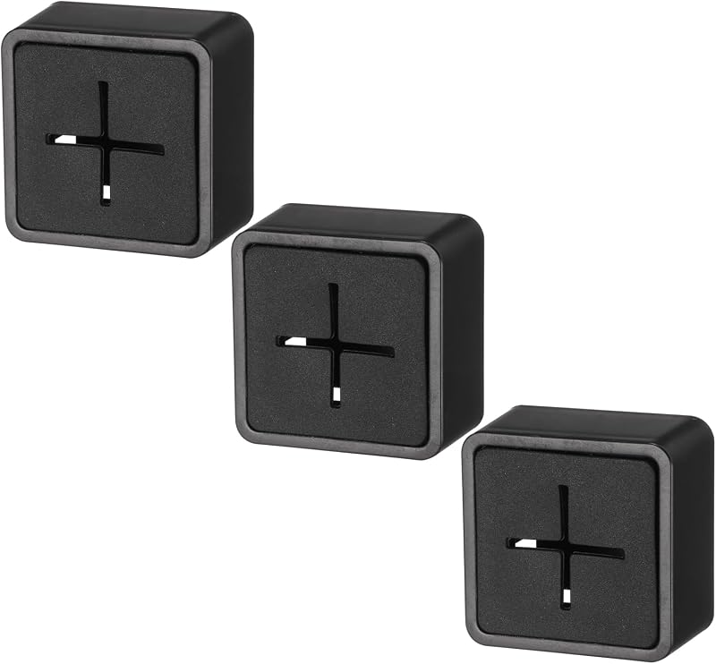 sourcing map 3pcs Self Adhesive Hooks Waterproof ABS Silicone Black