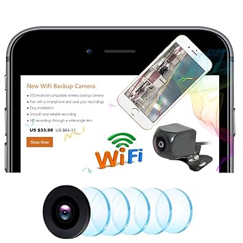 Auto Wayfeng WF® WiFi Rückfahrkamera Dash Kamera HD Nachtsicht Auto Rückfahrkamera Mini Körper Wasserdichte Tachograph für iP