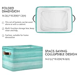 Teal Turquoise Green Wood Storage Basket Teal