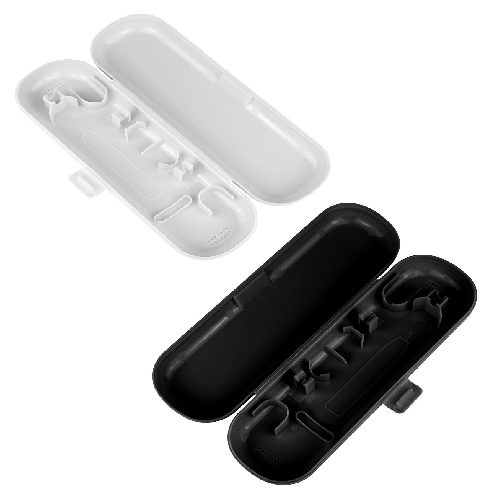 JUNFEIXUAN 2 Pcs Travel Toothbrush Cover Toothbrush Case Compatible with Oral B & Philips Electric Toothbrush Travel Case (White&Black)