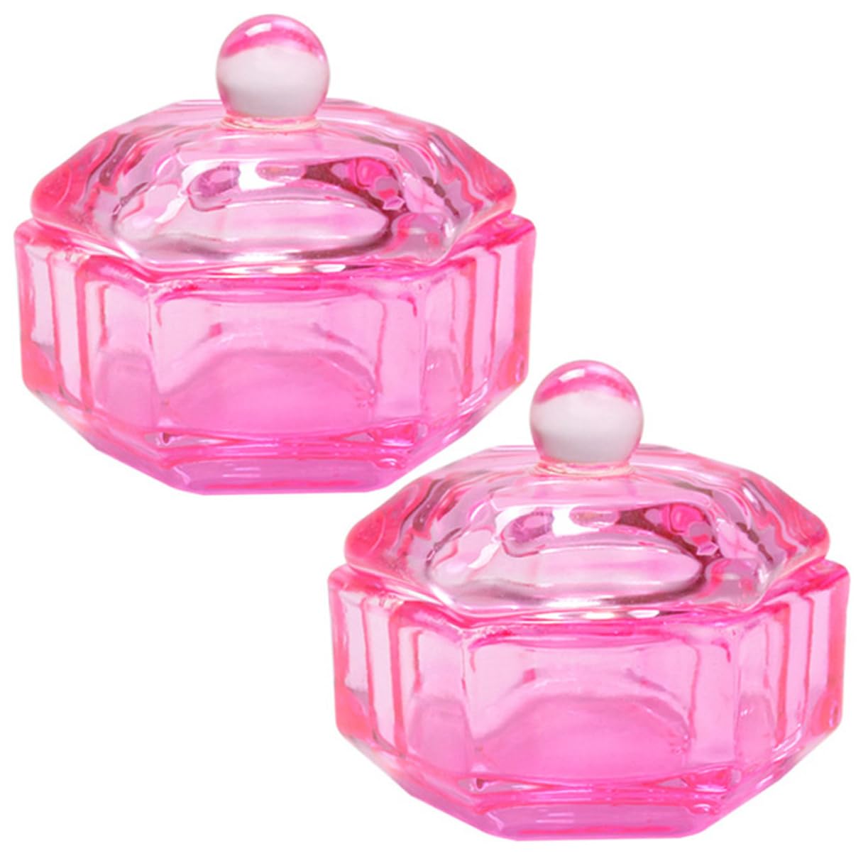 FRCOLOR Pink Nail Drill Holder Cup with Lid Nail Tech Accessories Acrylic Monomer Bowl for Manicure Liquid Storage