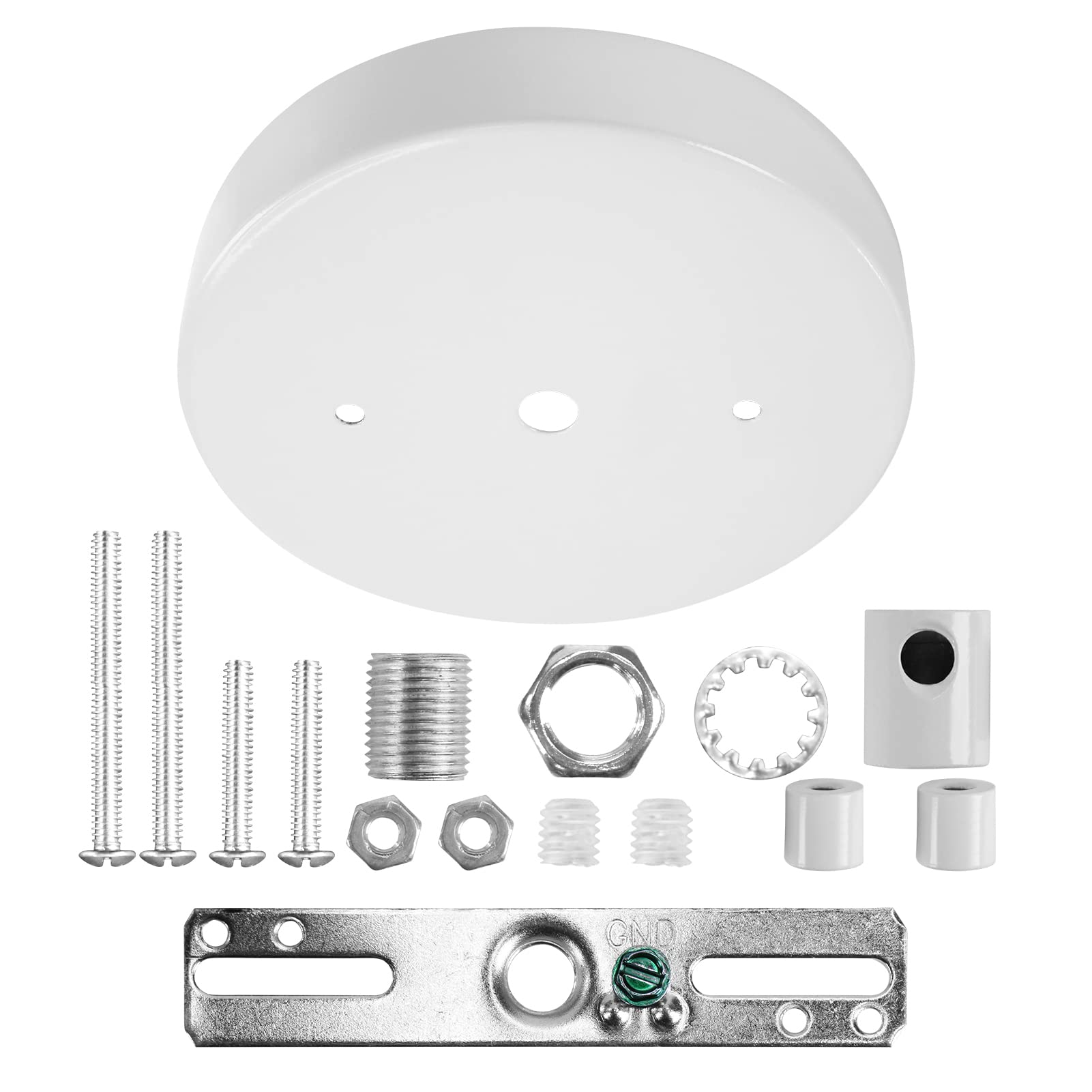 Photo 1 of Sangle Sopffy Pendant Light Canopy Kit, 5 1/8 Inches Ceiling Lighting Canopy Kit with All Mounting Hardware Modern Chandelier Ceiling Plate Cover for Pendant Lighting Fixtures, White (White)