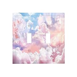 Colorful Abstract Clouds 2 Gang Light Switch Cover