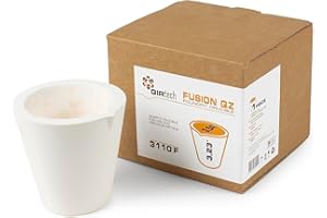 GIRtech Fusion QZ Foundry Industrial Grade Crucible 3110 F Melting, Pouring, Casting, Refining Gold, Silver, Copper