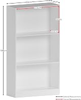 Vida Designs Cambridge 3 Tier White Bookcase Medium Shelving Unit view 3
