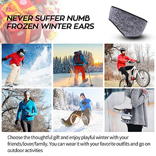 Lauzq Ear Warmer Headbands- Winter Sport Ear Muffs for Men & Women- Warm & Stretch Fleece Earmuffs for Running,Skiing,Cycling,Sports & Daily Wear-Full Ear Cover - Thumbnail 6