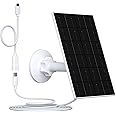 Vuebee 4W Solar Panel for Security Camera, Solar Panel with Micro USB & USB-C Port for Rechargeable Battery Security Camera, Solar Panel Charger with 360° Adjustable Security Mount