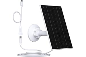 Vuebee 4W Solar Panel for Security Camera, Solar Panel with Micro USB & USB-C Port for Rechargeable Battery Security Camera, Solar Panel Charger with 360° Adjustable Security Mount