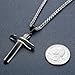 Aoiy Men's Stainless Steel Cross Pendant Necklace, Black-and-Silver-Tone, 24