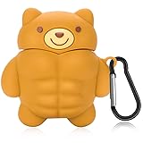AirPods Case Cute Muscle Bear Design with Keychain