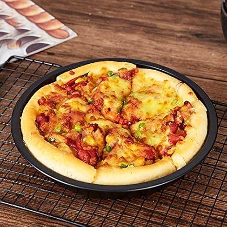 2 PCS Antiadherente Pizza Pan Horno Bandejas para Hornear Molde ...