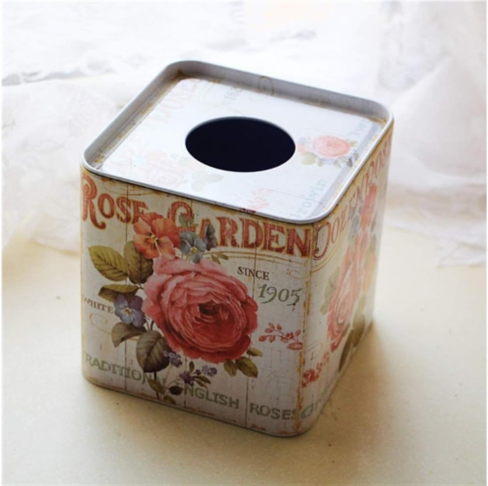 GYPO Car Tissue Box Printed Square TinplateTissue Case Tissue Storage Box for Home Hotel Tissue Cover
