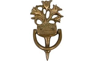 Schooner Bay Co. 6-12inch Antiqued Brass Flower Door Knocker- Antique Vintage Style