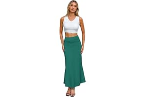 Hybrid & Company Women Versatile Fold Over Waist Maxi Skirt/Convertible Dress